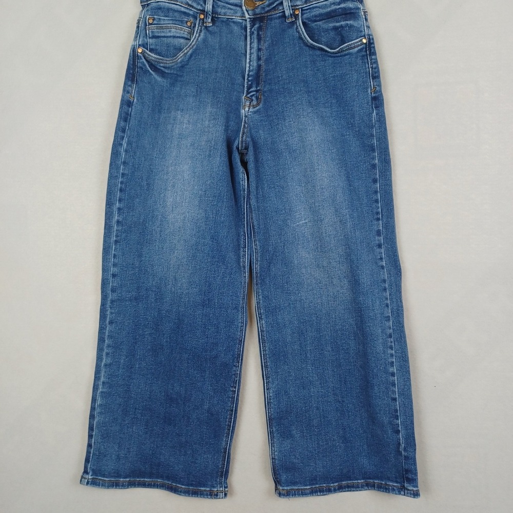 Vintage Y2K Foxy Jeans Wide Leg Size 13 Medium Blue Stretch Denim READ